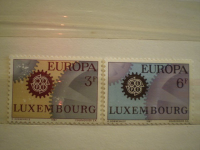 LUXEMBURG - serie 2 timbre nestampilate 1967 - EUROPA CEPT foto