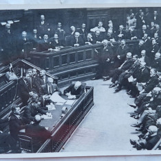 Fotografie originala veche , Parlamentul Romaniei in sesiune