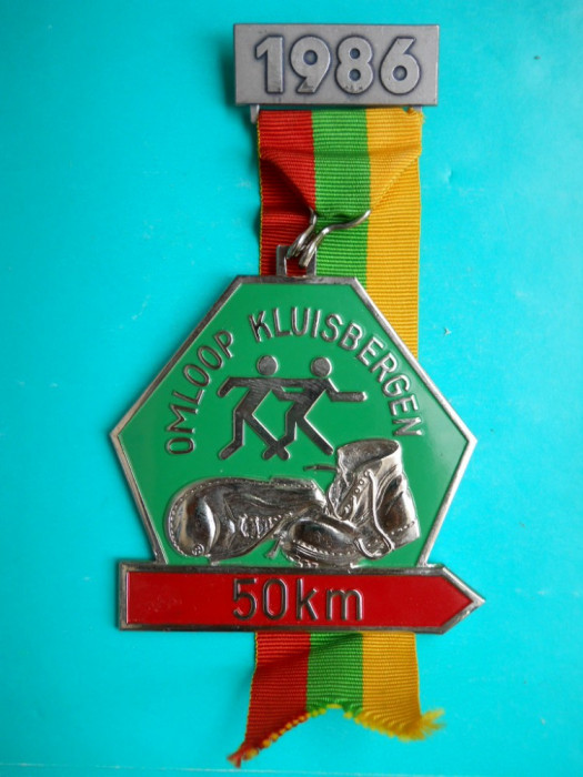 HOPCT BELGIA MEDALIE/DECORATIE NR 17 -MARSUL MARATON 50 KM KLUISBERGEN 1986