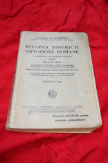 CARTE RELIGIOASA VECHE -&amp;quot;ISTORIA BISERICII ORTODOXE ROMANE CU NOTIUNI DE CATECHISM SI LITURGICA&amp;quot; PENTRU CLASA A 4 A DE ECONOMUL D GEORGESCU,ANUL 1934 foto