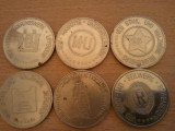 Lot 6 medalii Germania, circulate, 100 roni lotul, taxe postale zero roni: Lippendorf, Unterwellenborn, Branderburg, W. Florin, Berlin, Rothenburg, Europa