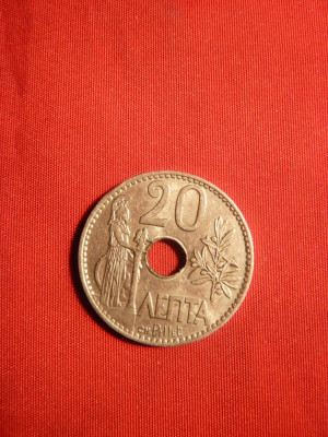 Moneda 20 Lepta 1912 Grecia ,metal alb ,cal.apr.NC foto