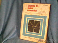 elemente de analiza matematica/ionescu/1967/cartonat/230pag/stare.buna foto