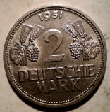 E.277 GERMANIA RFG 2 DEUTSCHE MARK 1951 G XF RARA