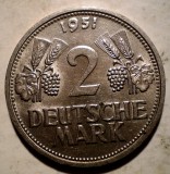 E.277 GERMANIA RFG 2 DEUTSCHE MARK 1951 G XF RARA