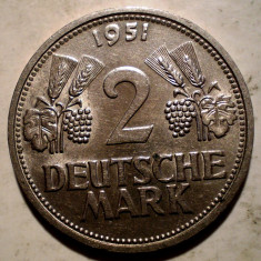 E.277 GERMANIA RFG 2 DEUTSCHE MARK 1951 G XF RARA