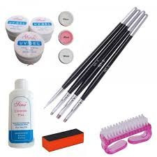 Kit Unghii False - Gel UV Pensule Degresant Buffer Perie Unghii foto