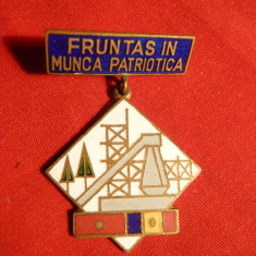 Insigna -Titlu -Fruntas in Munca Patriotica