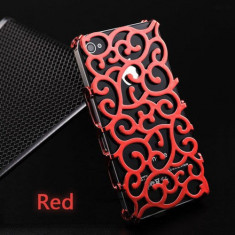 husa rosie iphone 4 4s + folie protectie ecran + expediere gratuita foto