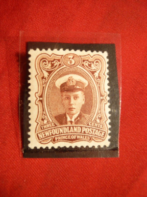 Timbru 3 C.brun 1911-Fam.Regala George V -Tera Nova ,sarniera foto