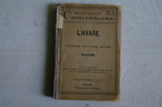 L&amp;#039;AVARE par MOLIERE - 1878 foto