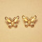 FL003 Cercei Fluture cu rinestones, din aliaj pentru bijuterii aurit