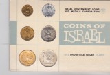 bnk mnd Israel set monede 1965 proof like, in folder original