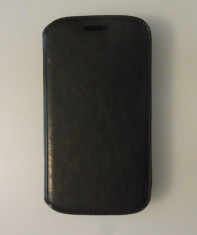 Toc piele ecologica neagra flip Samsung Galaxy S3 Mini i8190 + folie ecran foto