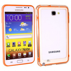 Bumper portocaliu orange Samsung Galaxy Note i9220 GT-N7000 + folie protectie ecran + expediere gratuita