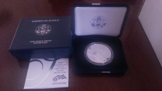 AMERICAN SILVER EAGLE PROOF 1$ ARGINT 31.103 GR 999% AN 2007 foto