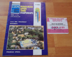 program plus bilet turneu tenis Romanian Open Tennis Championships 1993 editia a III-a foto