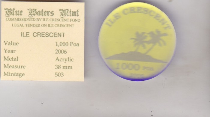 bnk mnd Crescent Island 1000 poa 2006 unc