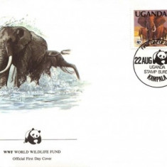 WWF Uganda FDC 1983 complet set / 4 buc. FDC/ - elephants