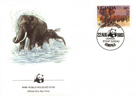 WWF Uganda FDC 1983 complet set / 4 buc. FDC/ - elephants