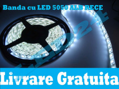 BANDA LED 5050 ALBA ALB RECE 6000K 6500K 5M 300 SMD, FLEXIBILA, IMPERMEABILA foto