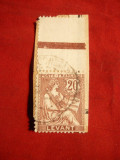 Timbru 20 C Levant Francez 1902 pe fragment , stamp.