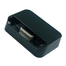 dock negru iphone4 suport birou Iesire audio 3.5mm + folie protectie ecran + foto