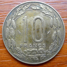 STATELE AFRICII CENTRALE 10 FRANCS 1985 foto