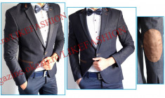 Sacou ZARA MEN bleumarin + cadou cravata neagra - Sacou Slim Fit - Sacou evenimente - Editie limitata - POZE REALE cod produs: 2052 foto