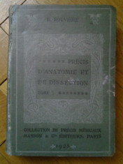 Rouviere - Precis Anatomie et Dissection 1925 tratat anatomia disectie 100 ill. foto