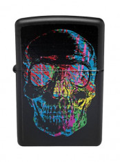 BRICHETA COLECTIE ZIPPO 28042 X-RAY SKULL AUTENTICA ANTI VANT CULOARE NEGRU ACCESORIU BARBATI CADOU SIGILATA GARANTIE PE VIATA MADE IN USA foto