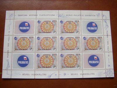 Ungaria 1993 Expoz. int.Polska&amp;#039;93 Kopernic MI 4243 kleib. MNH foto