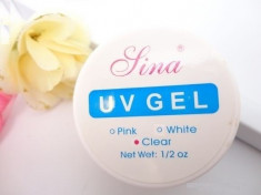 gel uv Sina, transparent , clear 15 ml, pentru constructie unghii false foto