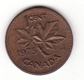 Canada 1 cent 1975 - Elizabeth II foto