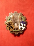 Insigna veche Paris CIT nr. 152 ,metal si email ,d= 3,5 cm