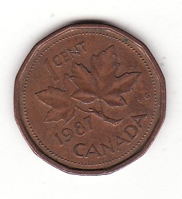 Canada 1 cent 1987 - Elizabeth II foto