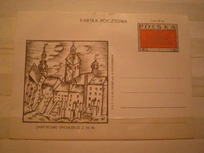 POLONIA - CARTEPOSTALA COMEMORATIVA , TIMBRATA CU TIMBRU SEC COMEMORATIV - NECIRCULATA . foto