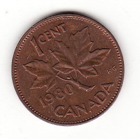 Canada 1 cent 1980 - Elizabeth II foto