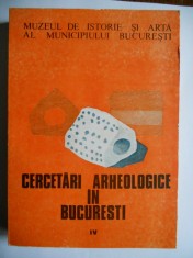 CERCETARI ARHEOLOGICE IN BUCURESTI IV-MUZEUL MUNICIPIULUI BUCURESTI, 1992