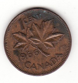 Canada 1 cent 1966 - Elizabeth II foto