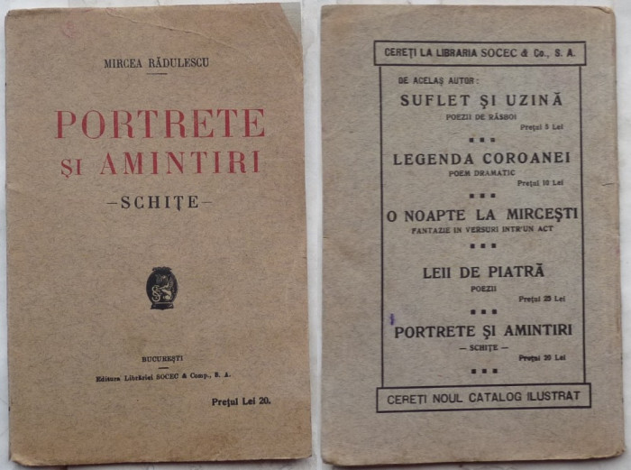 Radulescu , Portrete si amintiri , Schite ,1924 ; Caragiale , Teiul lui Eminescu