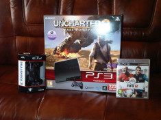 VAND PLAYSTATION 3 Slim 320 GB + 2 controlere + 6 jocuri: Battlefield 3, MW3, LA Noire, Max Payne 3, FIFA 2012, Call of Duty 4 foto