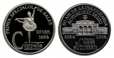 MEDALIE BNR 2004 - COPPELIA 1954 / OPERA ROMANA ARGINT UNC PROOF foto