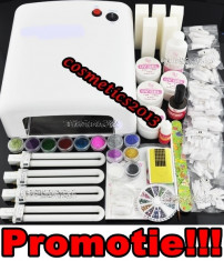 KIT MANICHIURA,LAMPA UV36W,PILA ELECTRICA,GELURI UV,TOPCOAT,PRIMER,VOPSEA ACRYL,DEGRESANT,TIPSURI,FIMO,SABLOANE,SCLIPICI,PENSULE GEL foto