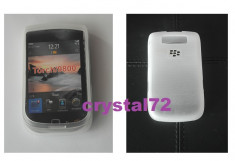 Livrare gratuita! Husa Hybrid Armour Hard Case alba pentru Blackberry Torch 9800 / 9810 (logo) + folie protectie ecran + laveta microfibra, calitate foto