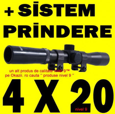 MEGA OFERTA! Luneta BOSILE 4X20 pentru Arma Arbaleta Pusca Airsoft cu Aer Comprimat foto