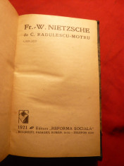 C.Radulescu Motru - Fr.W.Nietzsche - Ed.1921 foto