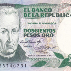Bancnota Columbia 200 Pesos Oro 1.11.1984 - P429b UNC