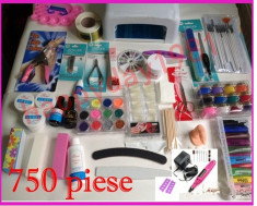 KIT SET UNGHII FALSE GEL UV MANICHIURA - ,GELURI COLOR, PILA ELECTRICA PROFESIONALA,LAMPA 36W , PENSULE - PRET minim foto