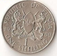 Moneda 1 shilling 1980 - Kenya foto